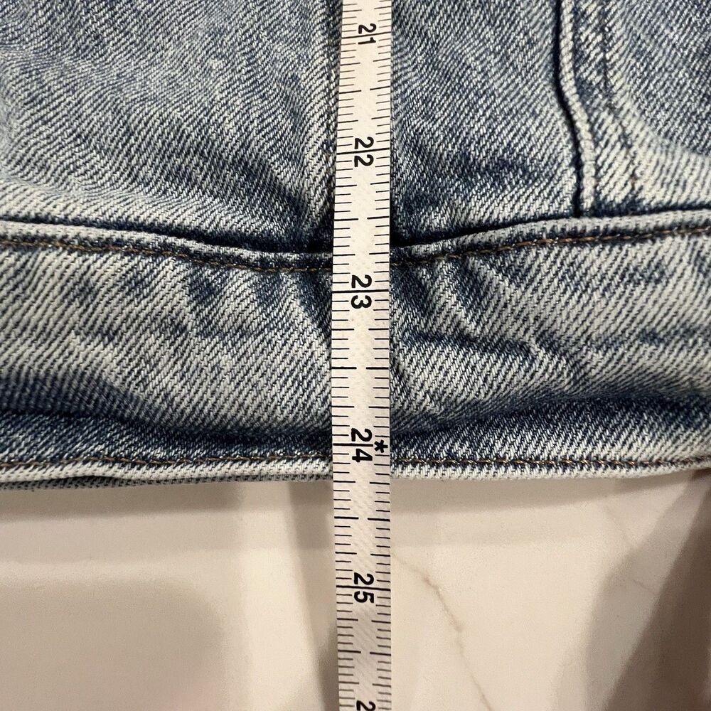 Classic Blue Denim Trucker Jean Jacket Womens M Grunge Basic Casual Express - Picture 13 of 16